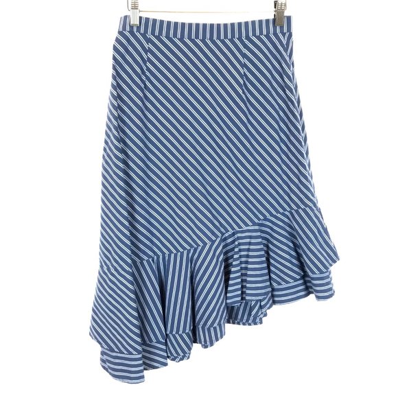 Womens Size 6 Nordstrom Revolve Joie Yenene Asymmetric Striped Ruffle Hem Skirt - Picture 5 of 6